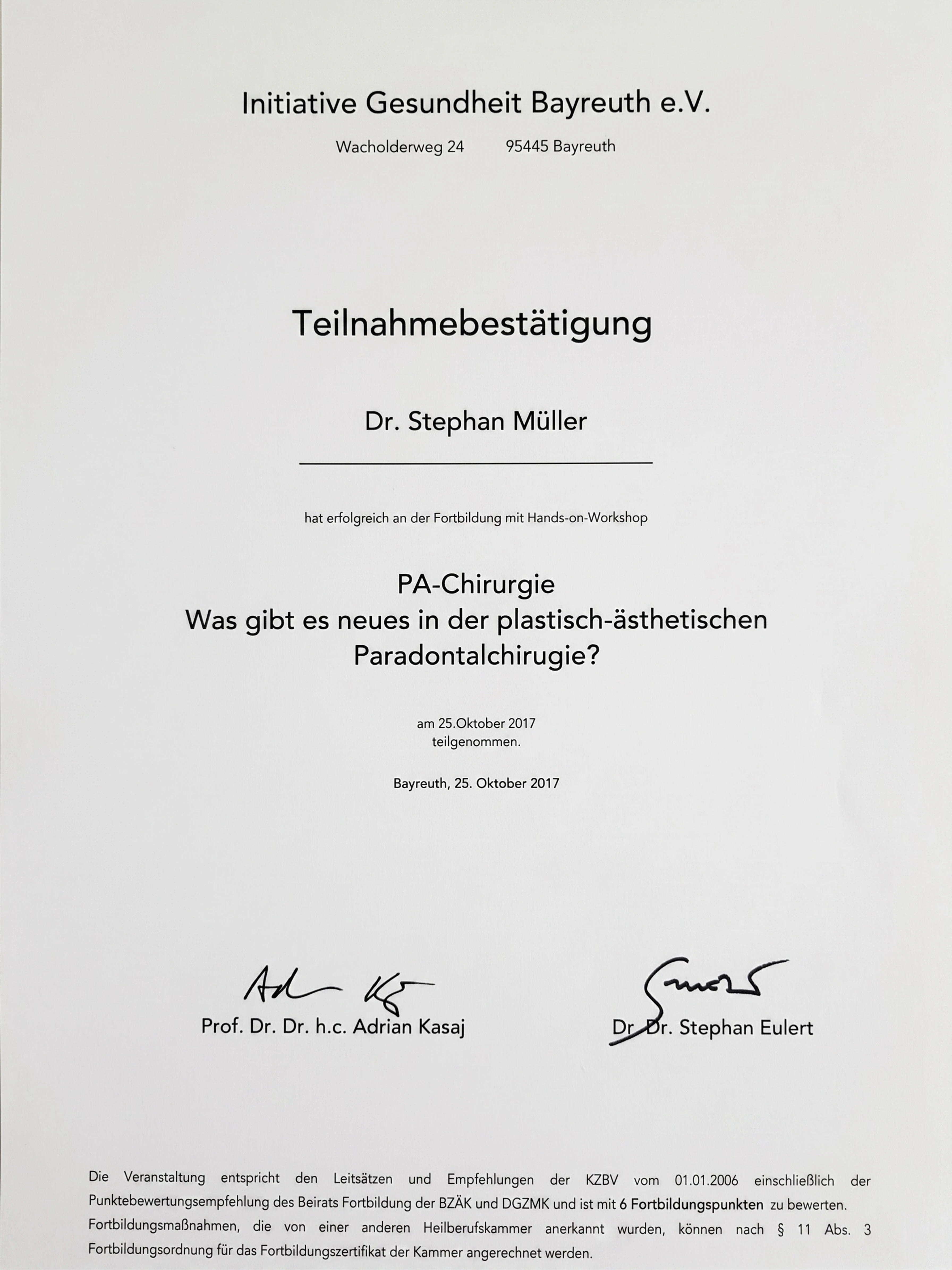 PA-Chirurgie, Bayreuth