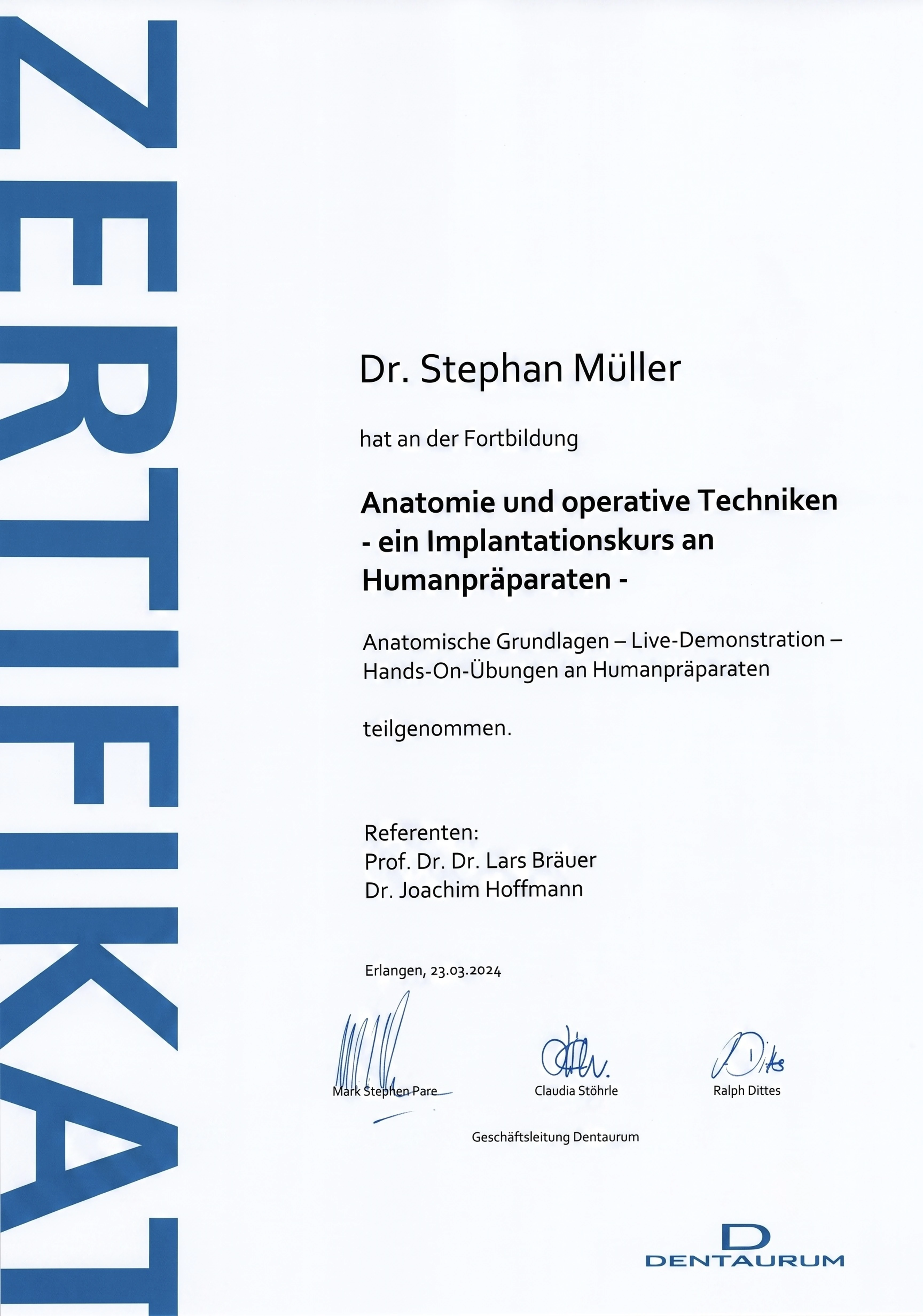 Dentaurum: Anatomie & operative Techniken